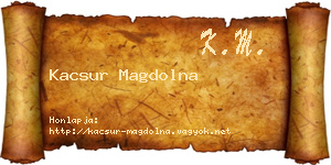 Kacsur Magdolna névjegykártya